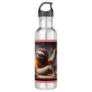 Sloth Cleaning a Kitchen 710 Ml Water Bottle