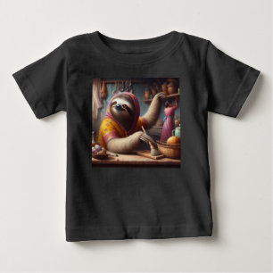 Sloth Cleaning a Kitchen Baby T-Shirt
