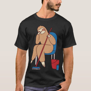 Sloth Cleaning Falling Asleep Cute Sloth Lazy Tire T-Shirt