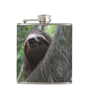Sloth Climbing Tree Hip Flask