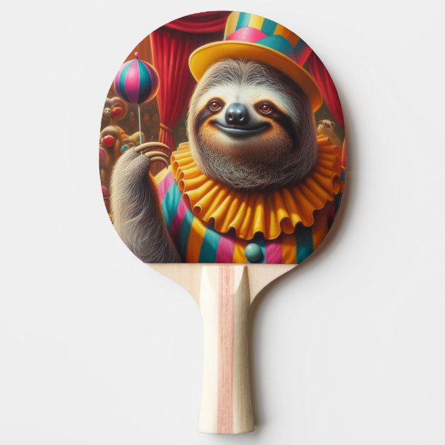 Sloth Clown Ping Pong Paddle (Front)