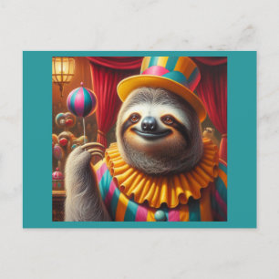 Sloth Clown Postcard