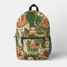 Sloth Coffee Backpack – Cosy Cute Pattern