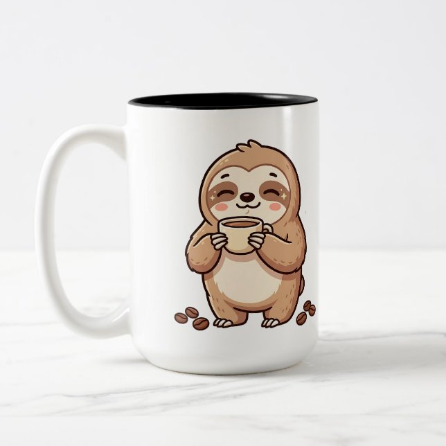 Sloth Coffee Mug Two-Tone Mug (Left)