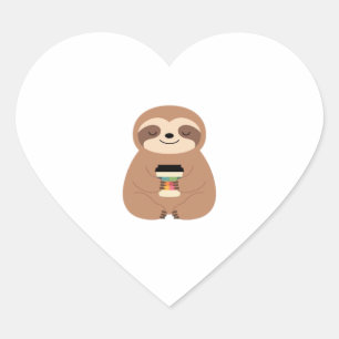 Sloth Coffee Time Classic T-Shirt Heart Sticker