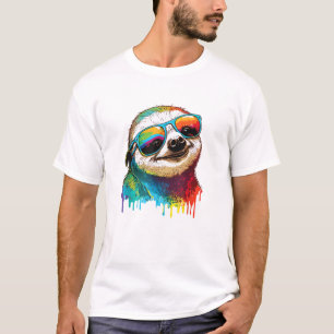 Sloth Colourful Sloth Outfit Mens Sloth Lover T-Sh T-Shirt
