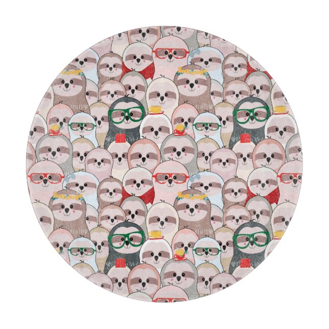 Sloth Comic Pattern Cutting Board (Front)