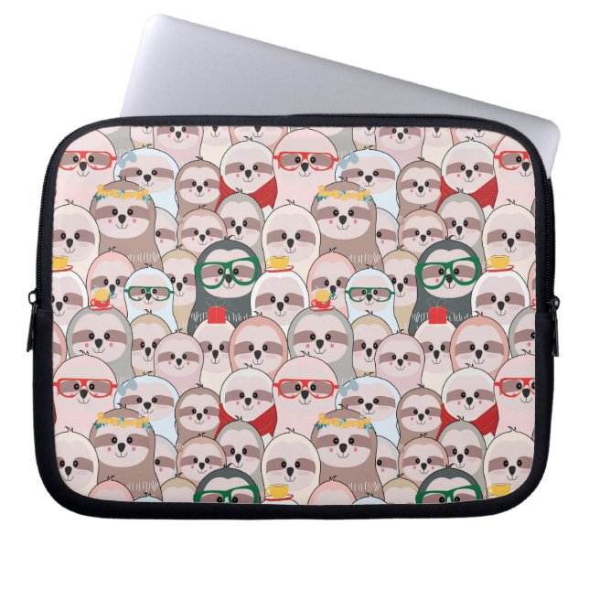 Sloth Comic Pattern Laptop Sleeve (Front)