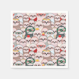 Sloth Comic Pattern Napkin