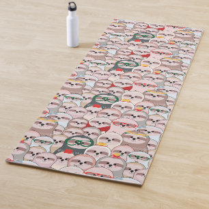 Sloth Comic Pattern Yoga Mat