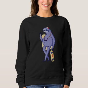 Sloth cool funky animals skateboard   sweatshirt