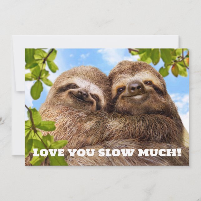 Sloth Couple Invitation (Front)