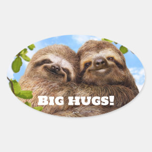 Sloth Couple Oval Sticker