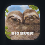 Sloth Couple Paper Plate<br><div class="desc">Love you slow much! | Avanti,  the Global Humor Brand™ has been entertaining the world with its Feel Good Funny greeting cards for over 40 years. Our characters live life to the fullest and celebrate the humor in everyday life.</div>