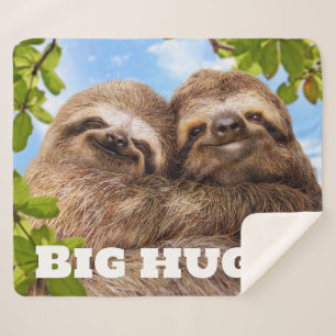 Sloth Couple Sherpa Blanket