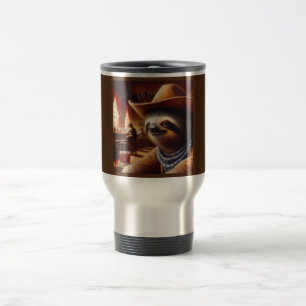 Sloth Cowboy in Saloon Travel Mug