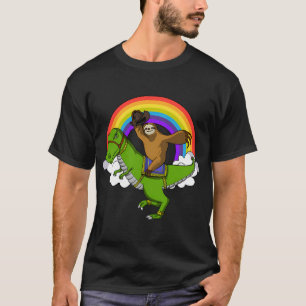 Sloth Cowboy Riding T-Rex Dinosaur T-Shirt