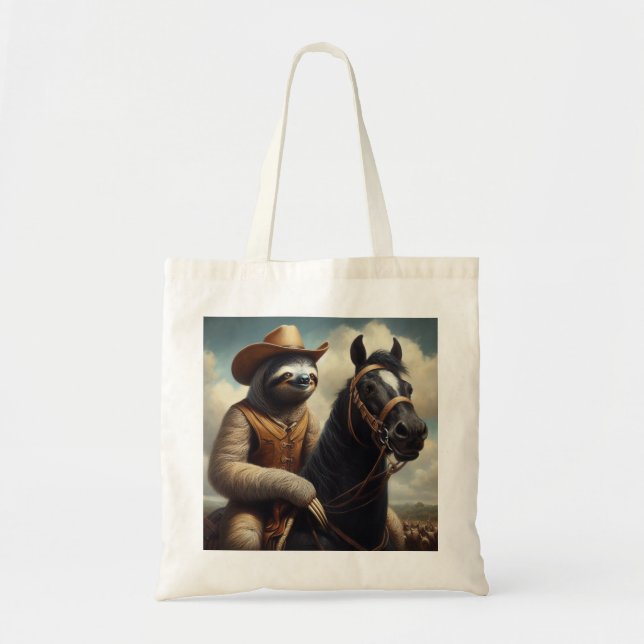 Sloth Cowboy Tote Bag (Front)