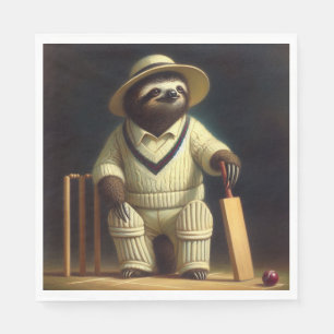 Sloth Cricket Player Napkin