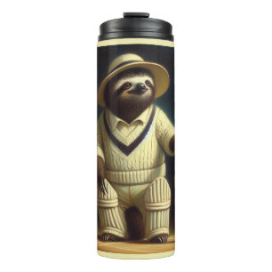 Sloth Cricket Player Thermal Tumbler