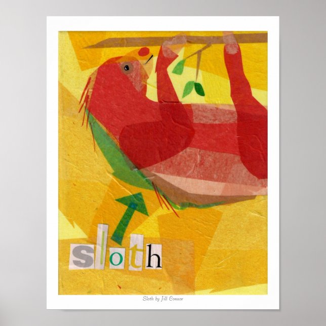 Sloth Critter Collage Poster (Front)