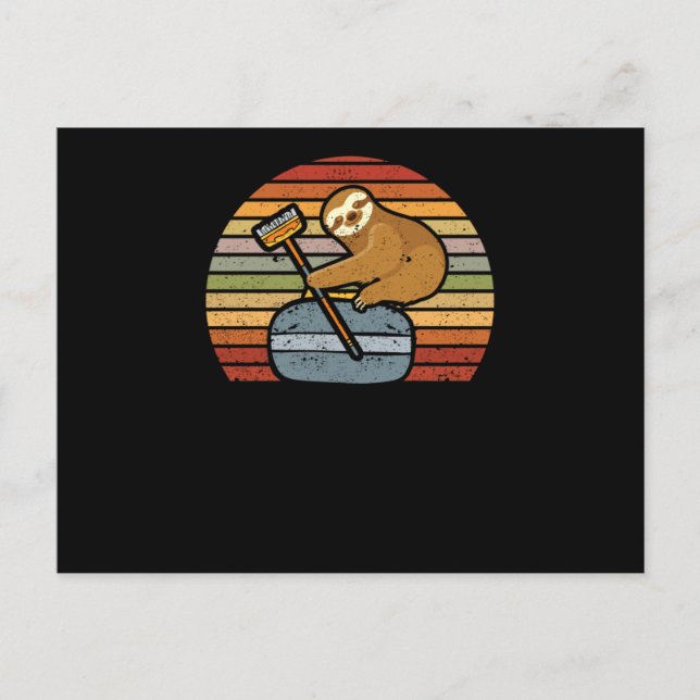 Sloth Curling Team Funny Ice Winter Sports Animal Postcard (Front)