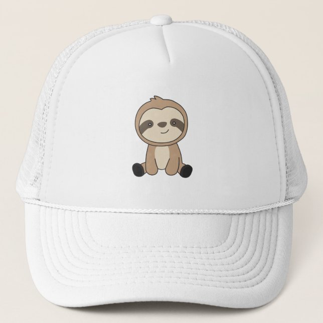 Sloth Cute Animals For Kids Funny Sloths Trucker Hat (Front)