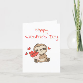 Sloth Cute Animals With Hearts Favourite Animal  Holiday Card