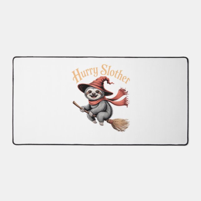 Sloth Cute Halloween Witch Funny Essential T-Shirt Desk Mat (Front)