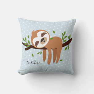 sloth, cute sloth, animal illustration cushion