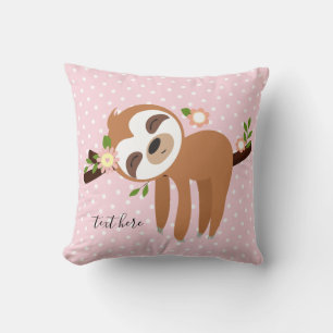sloth, cute sloth, animal illustration cushion