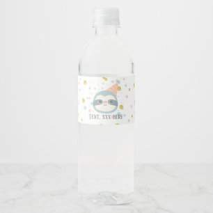 sloth, cute sloth, animal illustration water bottle label