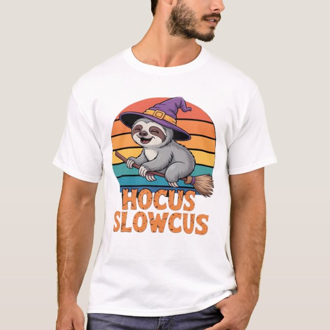 Sloth Cute Witch Funny Halloween Essential T-Shirt (Front)