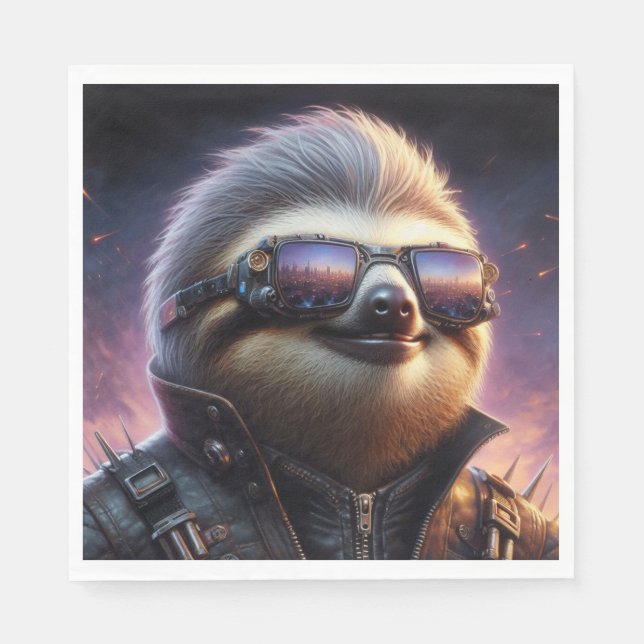 Sloth Cyberpunk Napkin (Front)