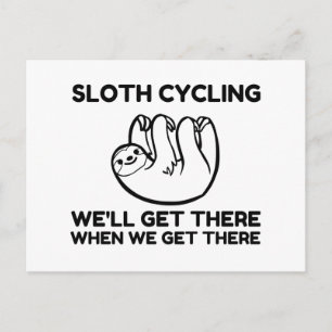 SLOTH CYCLING POSTCARD
