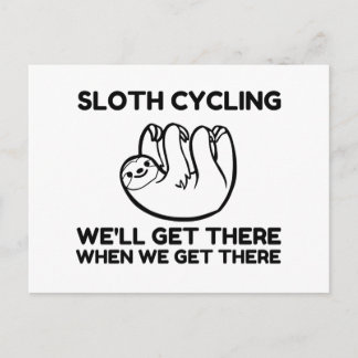 SLOTH CYCLING POSTCARD