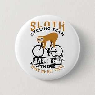 Sloth Cycling Team 6 Cm Round Badge