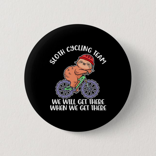 Sloth Cycling Team 6 Cm Round Badge (Front)