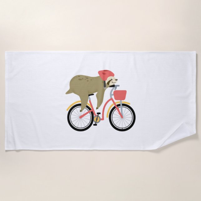 Sloth Cycling Team    Beach Towel (Front)