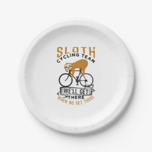 Sloth Cycling Team   Paper Plate