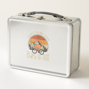 Sloth Cycling Team We Well Get There When We Get T Metal Lunch Box