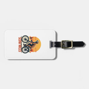 Sloth Cycling Vintage Adventure Mountain Ride Luggage Tag