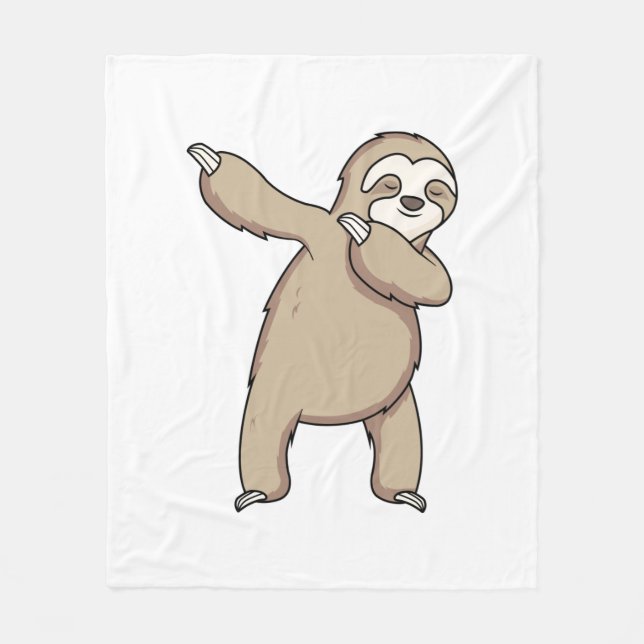 Sloth Dab  Fleece Blanket (Front)