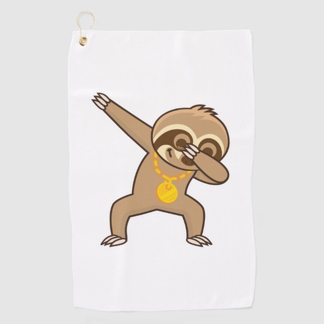 Sloth dab  golf towel (Front)