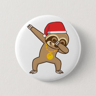 Sloth dab Sticker  6 Cm Round Badge