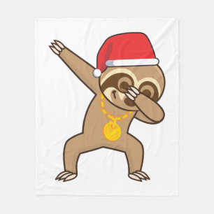 Sloth dab Sticker Fleece Blanket