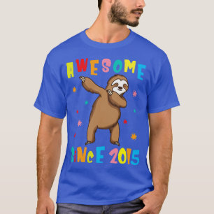 Sloth Dabbing Awesome Since 2015 Happy Birthday 5 T-Shirt