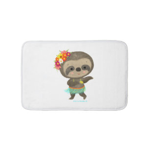 Sloth dancing hula  bath mat