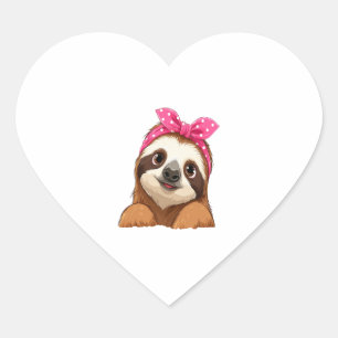 Sloth  Design Sloth Heart Sticker