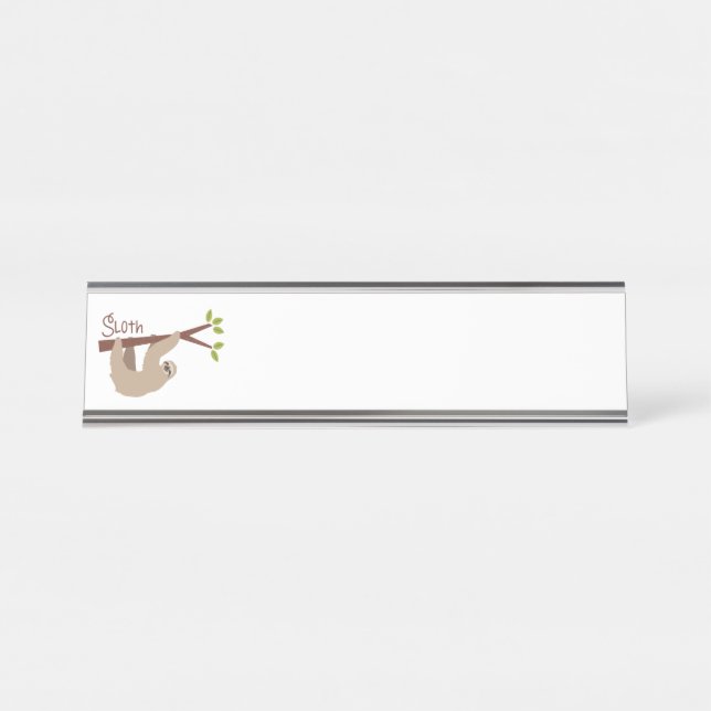 Sloth Desk Name Plate (Front)